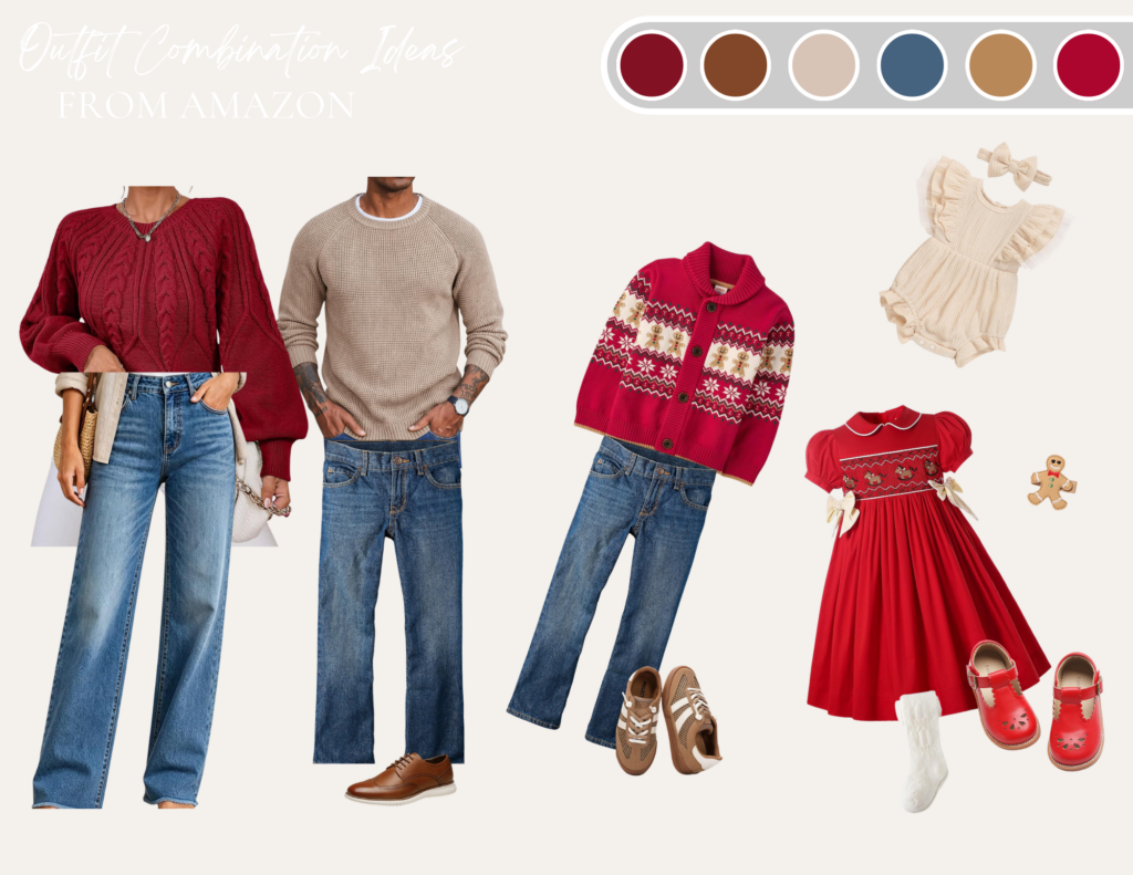 examples of what to wear for Santa photos for a family